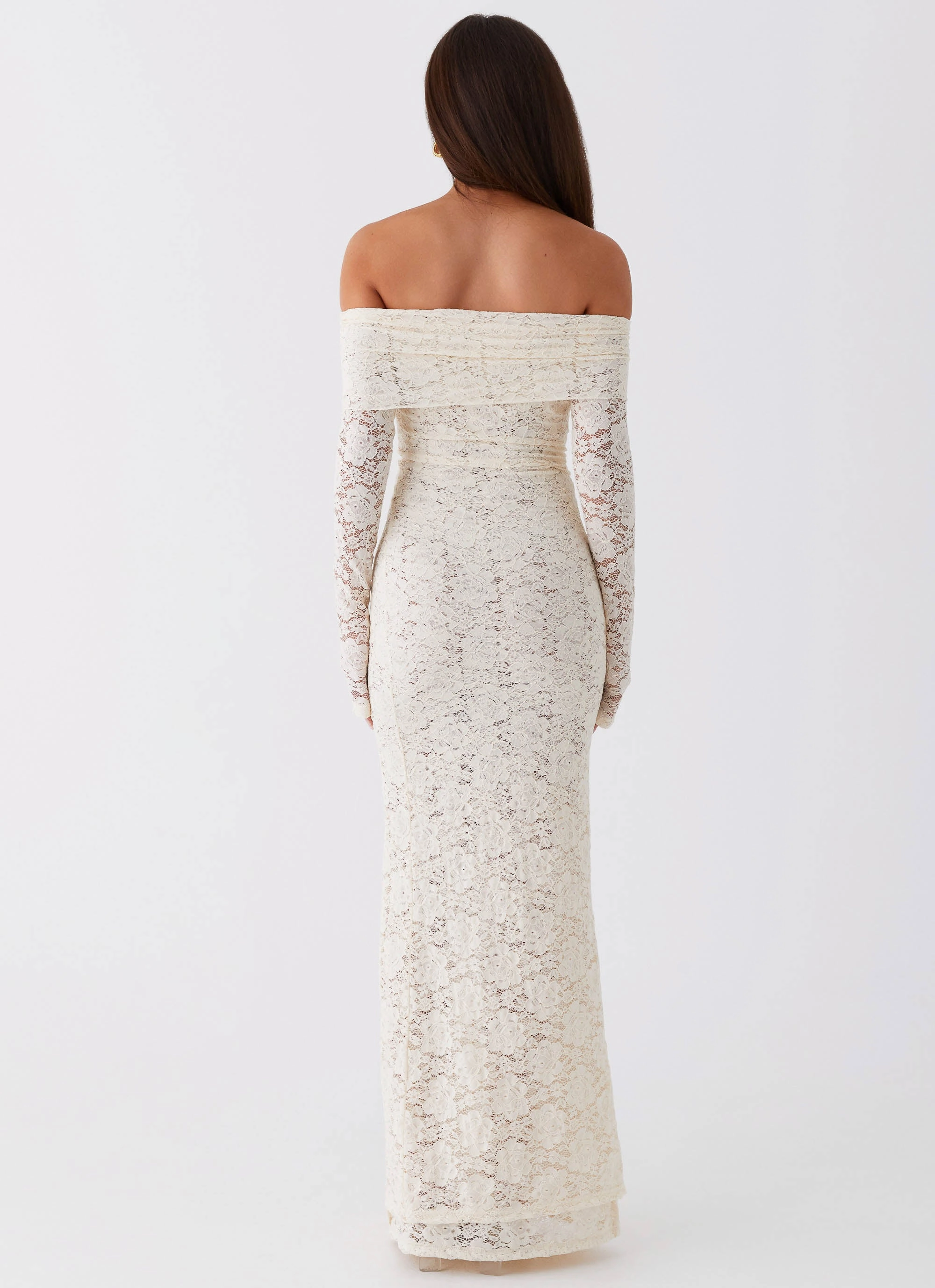 Yours Always Lace Maxi Dress - Ivory Wide Swing