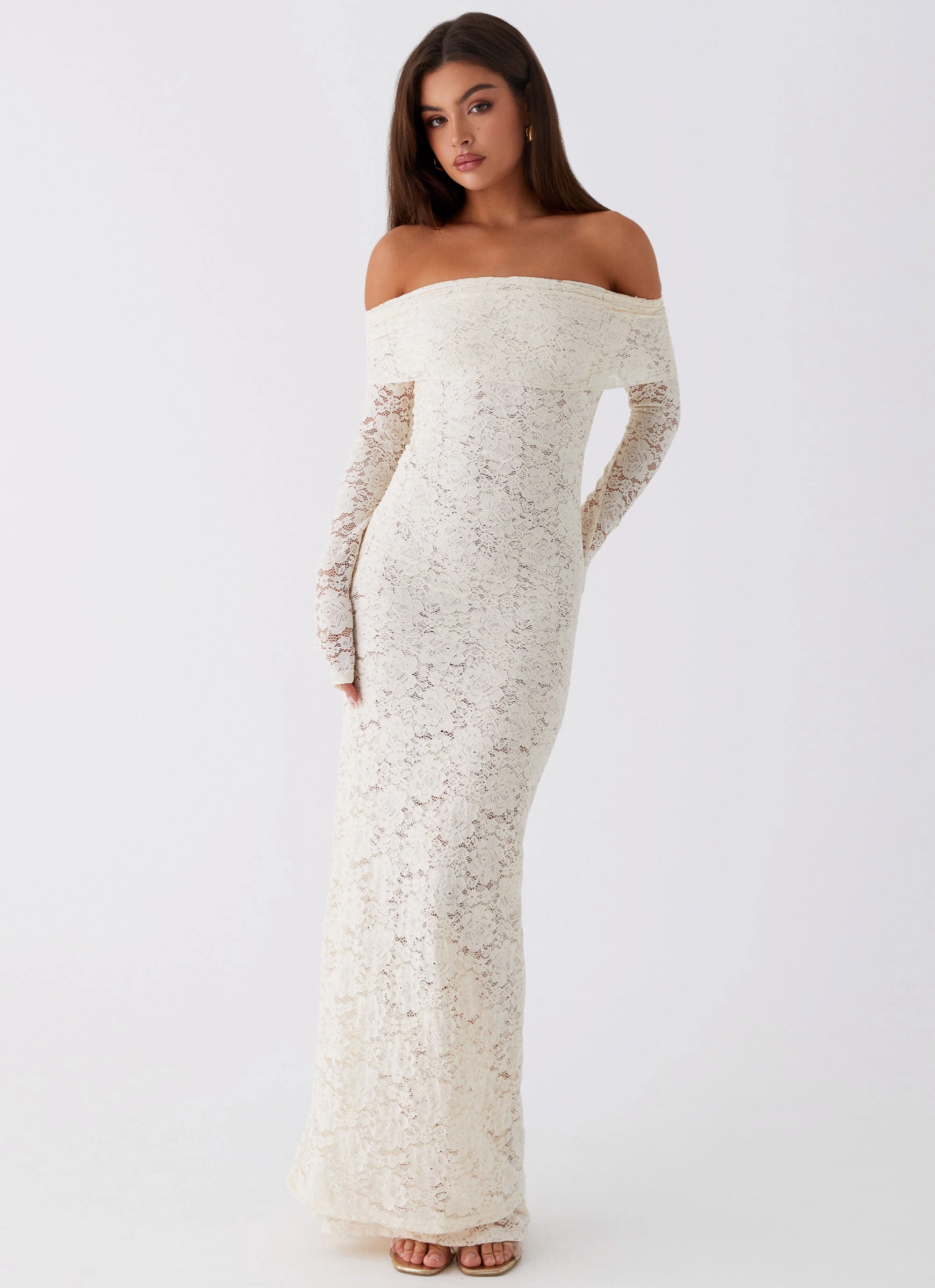 Flattering Layers Casual Must-Have Yours Always Lace Maxi Dress - Ivory