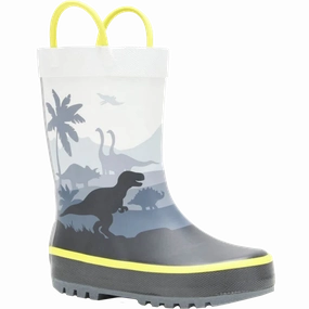 Youth Toddler Dino Rain Boot Christmas Party Heels Weather Wear Ready