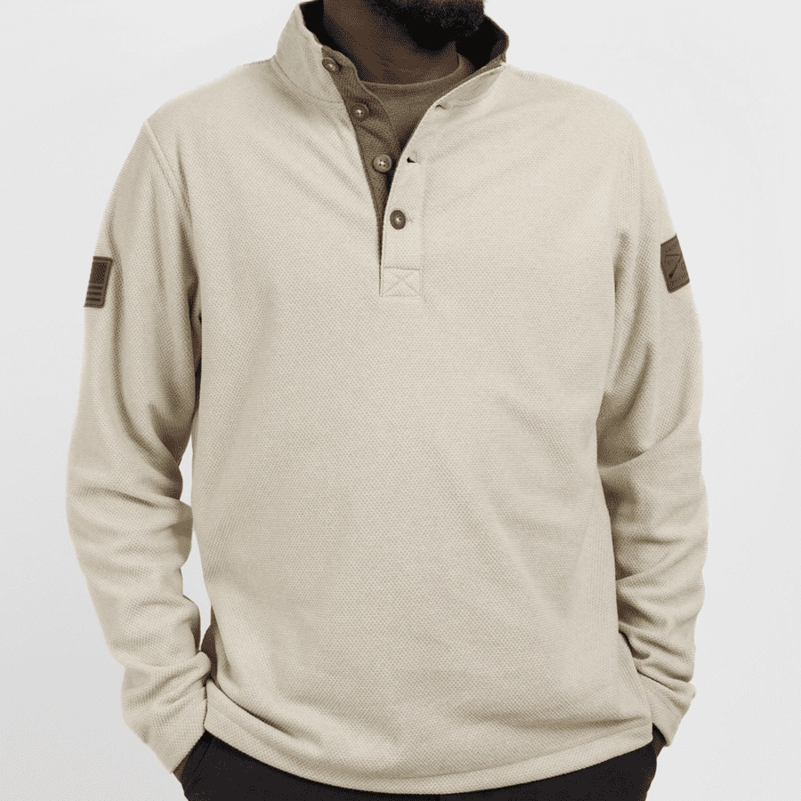 Mid range Fleece Henley - Sand