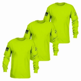 Tropical region Basic Long Sleeve Safety Green 3-Pack
