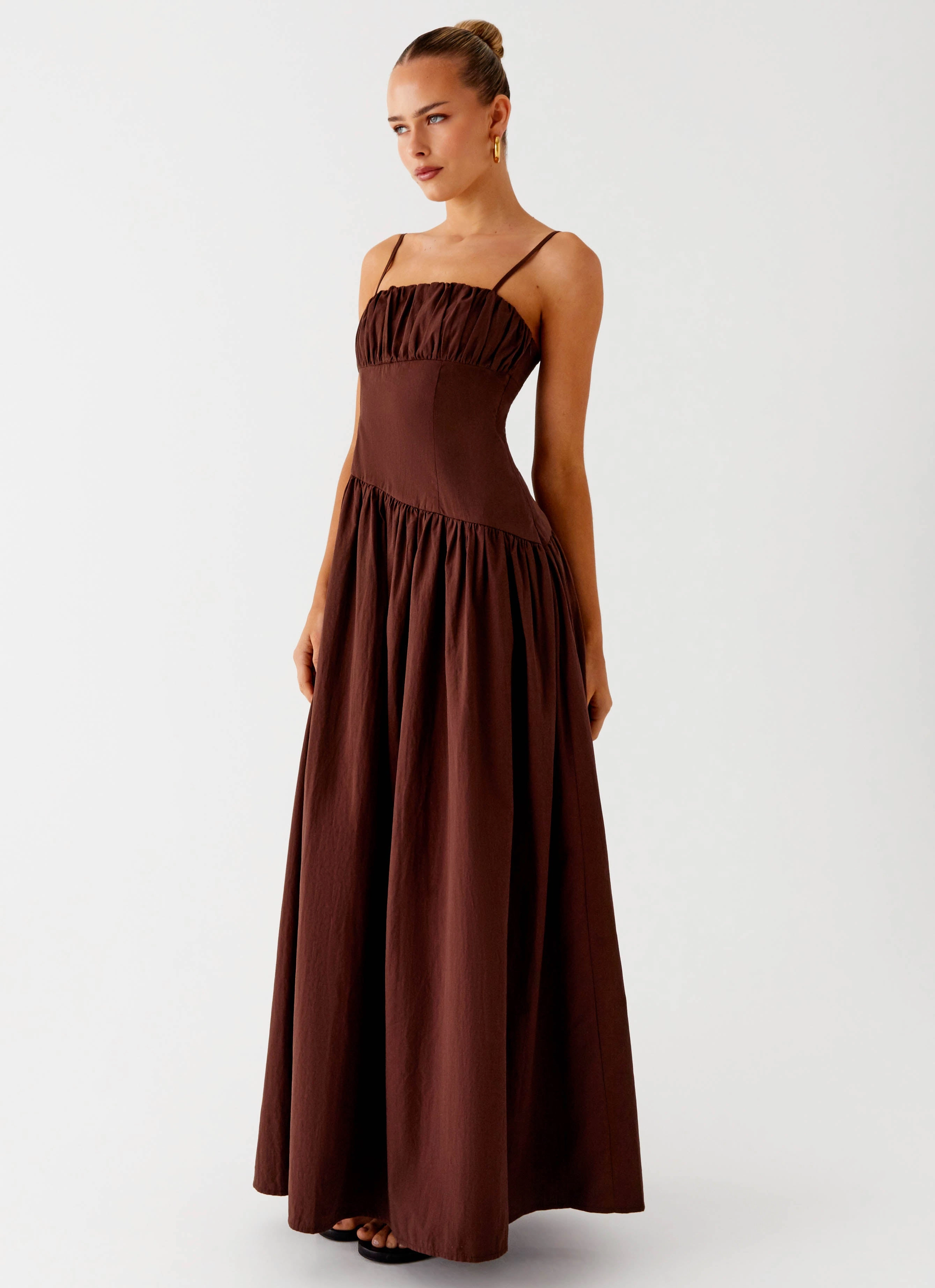 Yuna Drop Waist Maxi Dress - Chocolate Movement Feel Perfectly Crafted