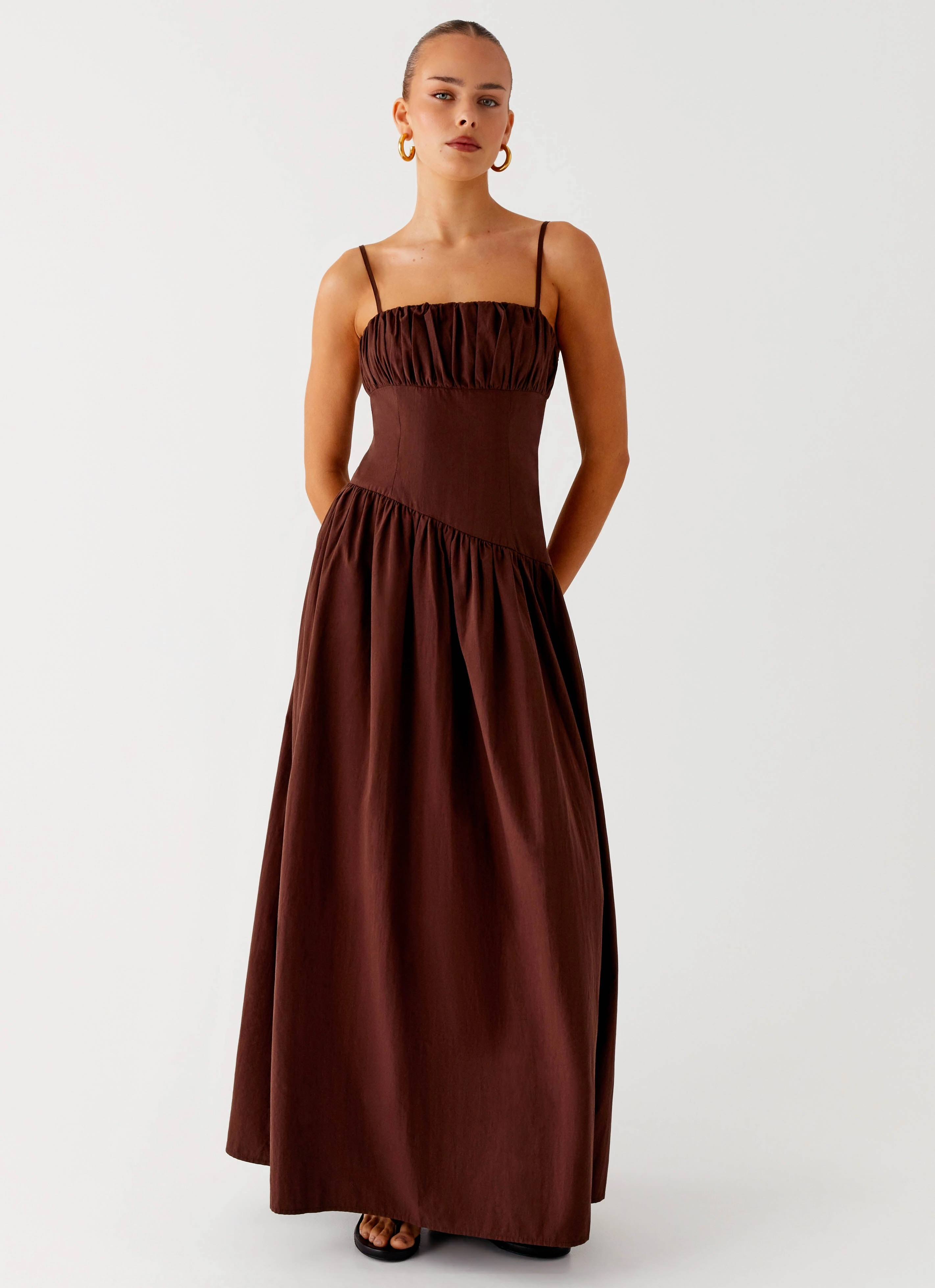 Yuna Drop Waist Maxi Dress - Chocolate Fresh Combo