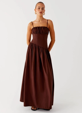Yuna Drop Waist Maxi Dress - Chocolate Fresh Combo