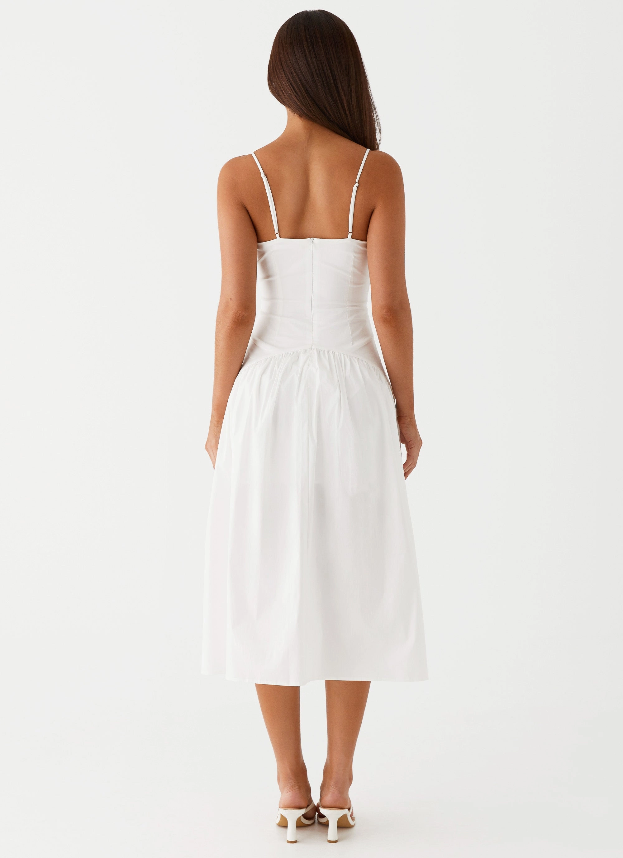Chic Energy Yvette Corset Midi Dress - White