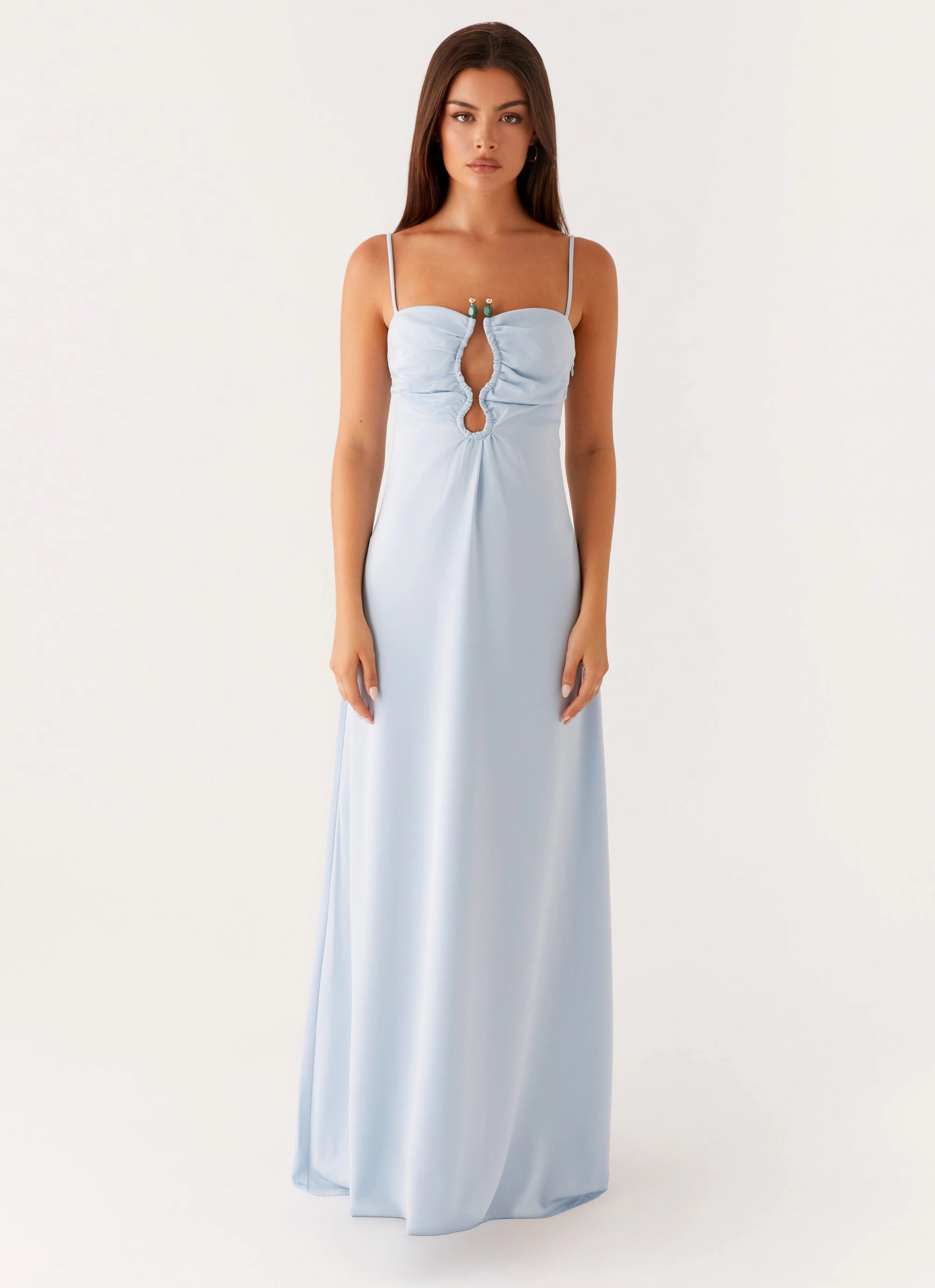 Zelda Maxi Dress - Blue Event Perfect Halter-Neck