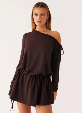 Zinnia Mini Dress - Chocolate Comfortable outdoor wear All Fit Style