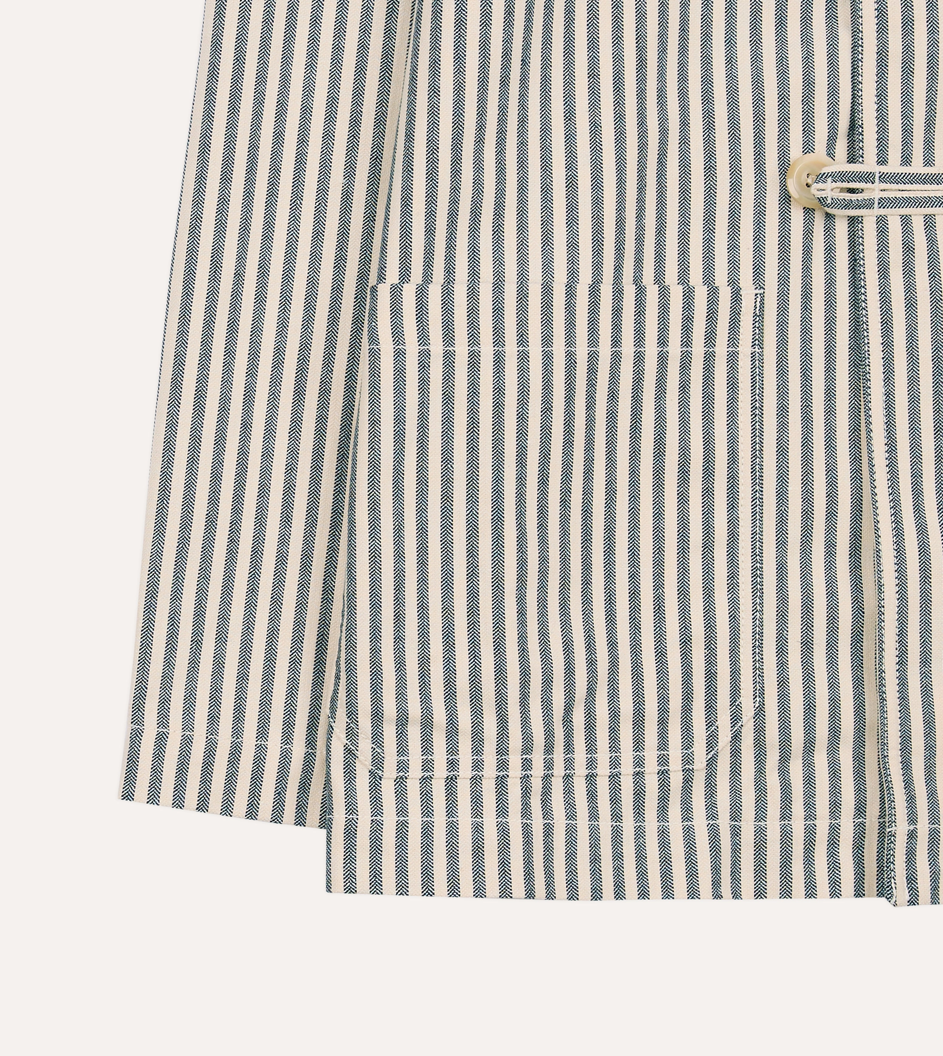 Effort Blue and Ecru Stripe Cotton-Linen Deck Chore Jacket