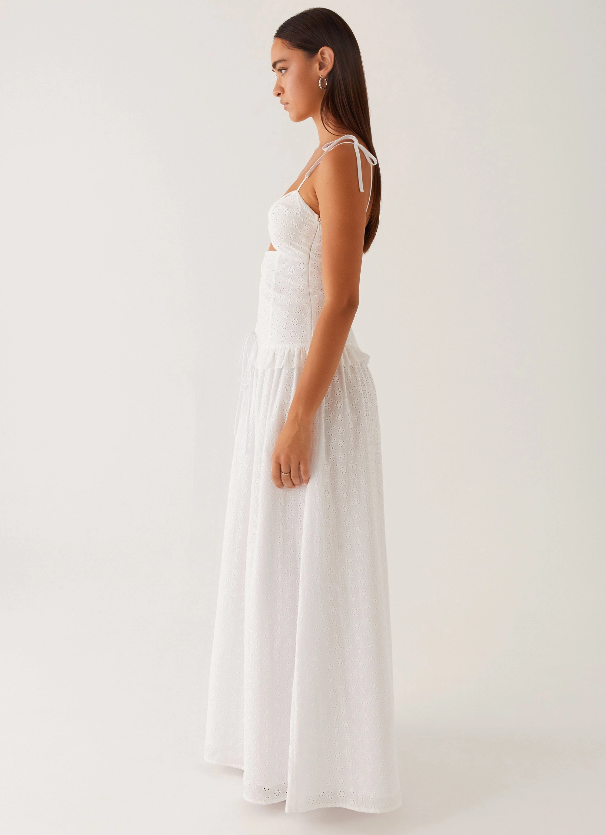 Calm Drape Stylish Vibe Reveria Twist Maxi Dress - Ivory