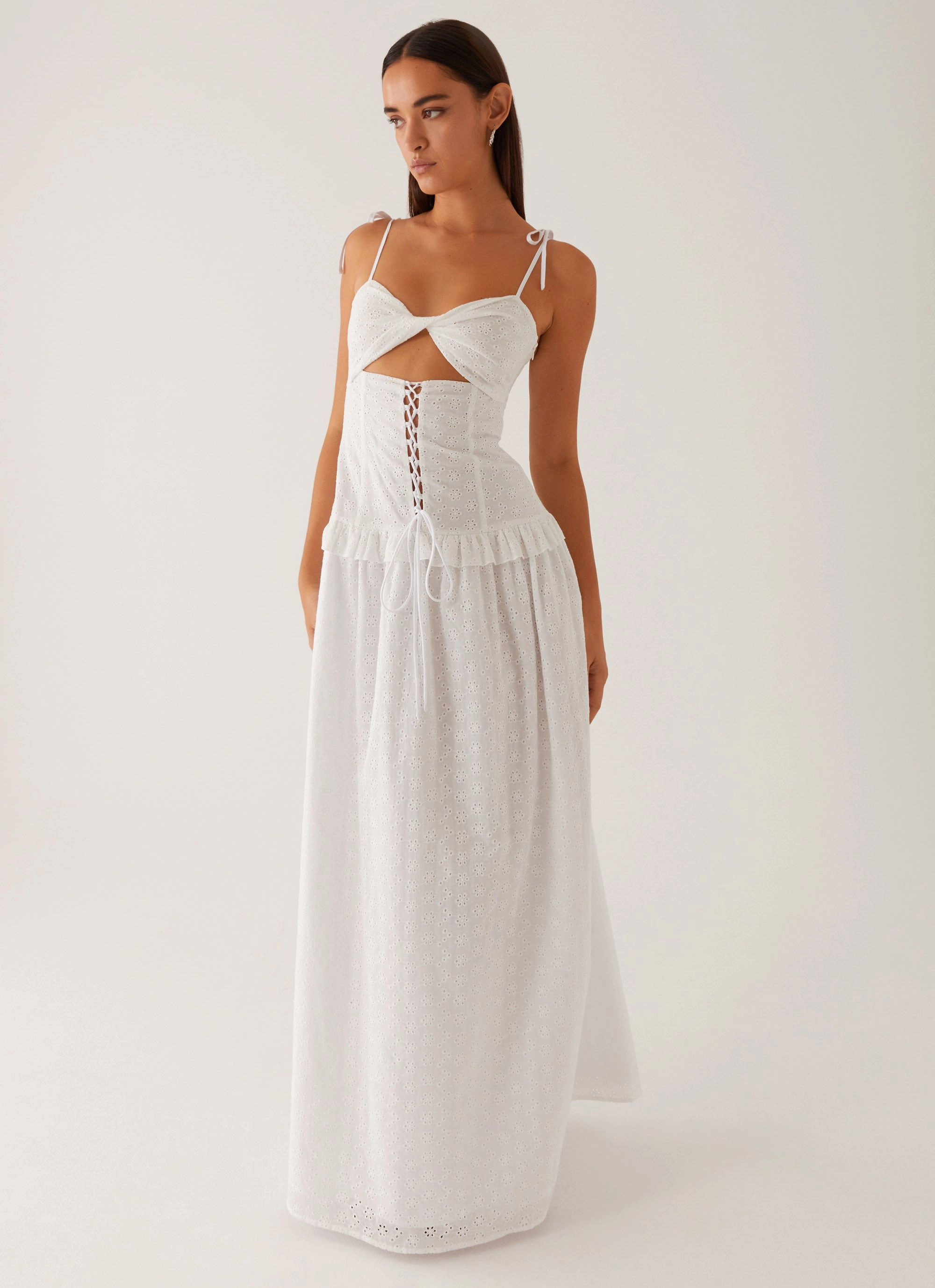 Stylish and Comfortable Reveria Twist Maxi Dress - Ivory