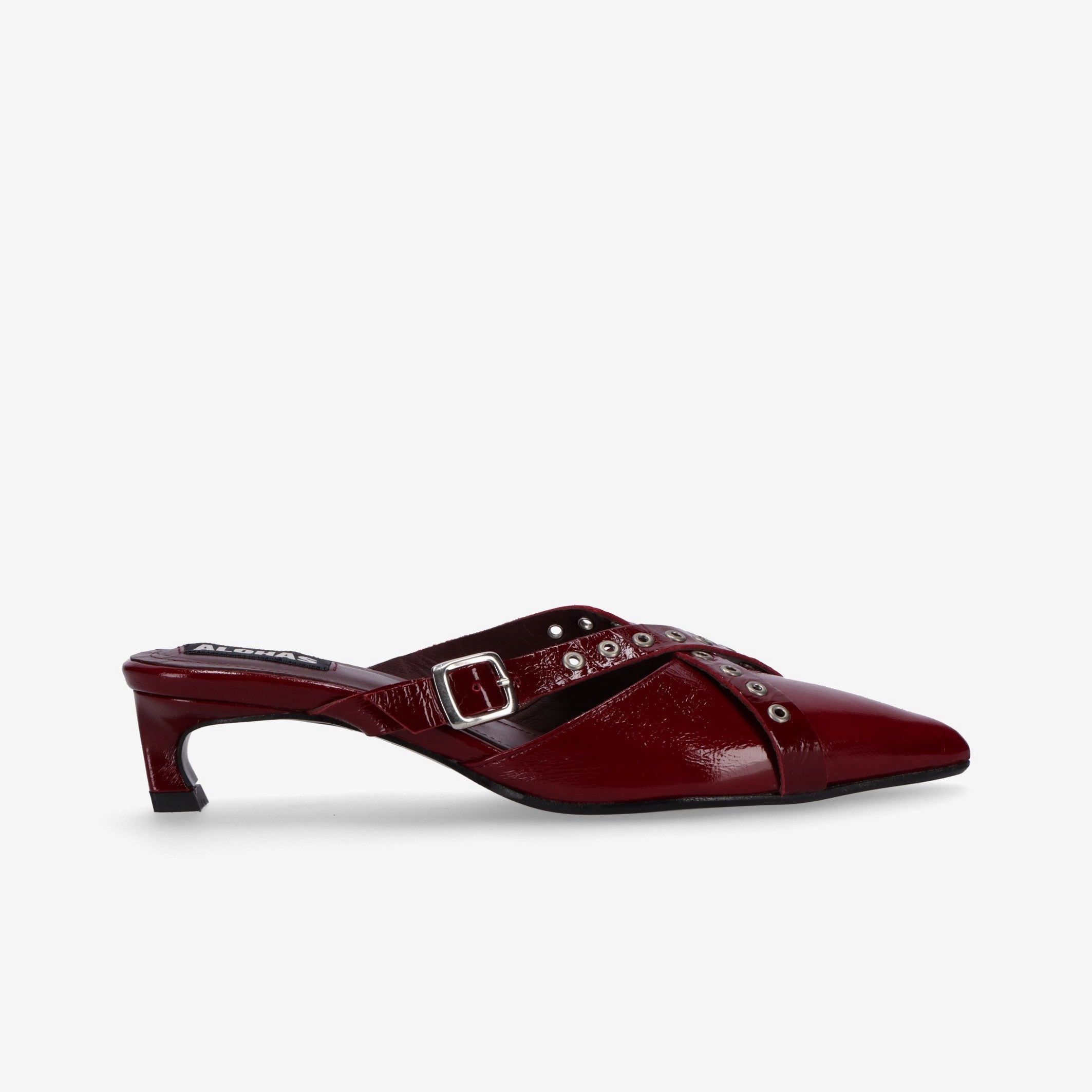 Zyra Onix Burgundy Leather Mules Slip-On Style